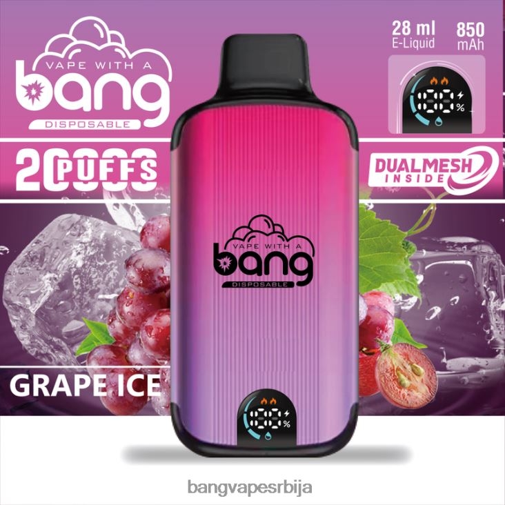 Bang Vape Digital Smart Screen 20000 пуффс 2V40JV3 за једнократну употребу vape gang beograd