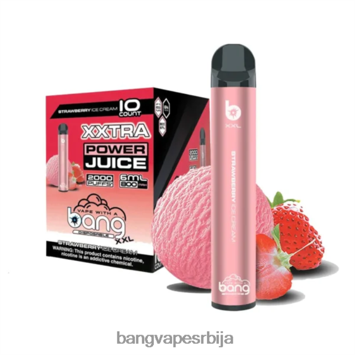 Bang Vape XXL 2000 пуффс 2V40JV23 сладолед од јагоде vape gang beograd
