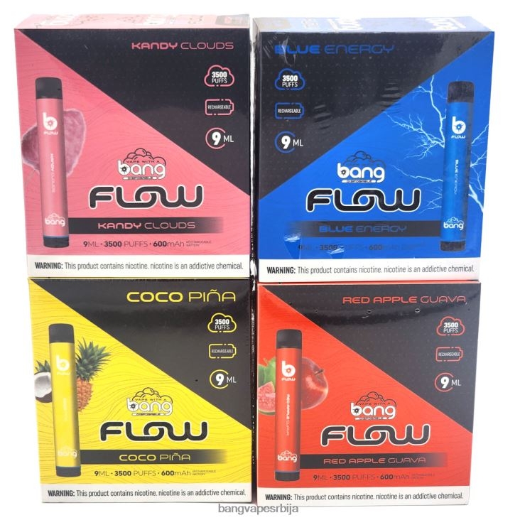 Bang Vape Flow 3.500 удисаја (кутија од 10) 2V40JV37 за једнократну употребу Bang Vape shop