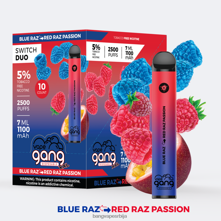 Vape Gang Switch Duo 2 укуса (кутија од 10) 2V40JV39 алое грожђе - алое бобице bang disposable vape review